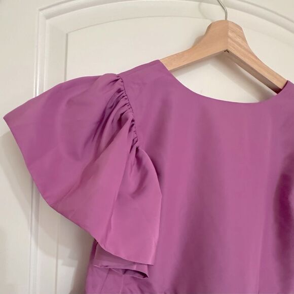 Express Square Neck Flutter Sleeve Peplum Babydoll Top Size M - Picture 12 of 12